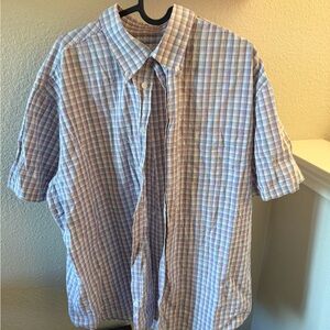 XL Yves Saint Laurent Vintage Plaid Button Up Short Sleeve Shirt